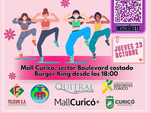 Zumba Rosa llega al Mall Curicó este 23 de octubre
