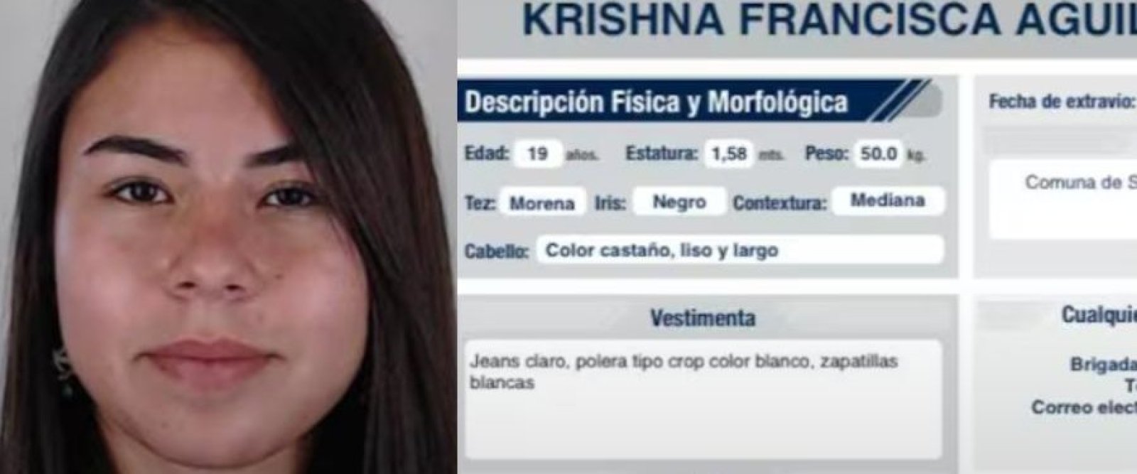 Krishna Aguilera: detienen a sospechoso de su desaparición